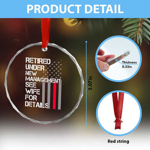 Retirement Gifts For Men Crystal Glass Ornament Retired Under New Management See Wife Retired Dad TS10 Print Your Wear