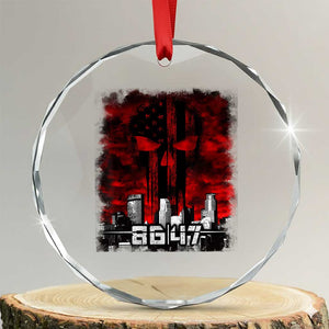 Retro 8647 Crystal Glass Ornament Vintage USA American Flag Skull TS10 Transparent Glass 3'' Circle Print Your Wear