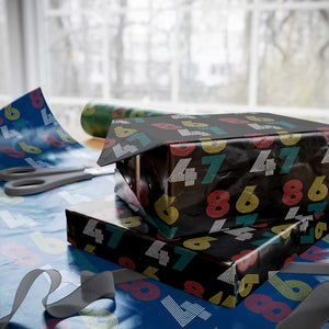 Retro 8647 Wrapping Paper Roll Classic Retro Vintage 80s Subtle FDT TS10 Black Print Your Wear