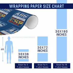 Retro ARG ESP Argentina Espana Flag Typography Graphic Wrapping Paper Roll Country Code Vintage Argentine Spainish Pride