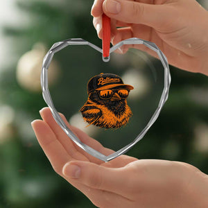 Retro Baltimore Heart Crystal Glass Ornament City Pride Oriole With Sunglasses TS10 Print Your Wear