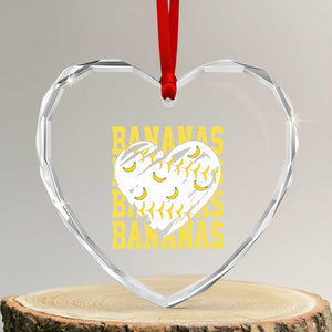 Retro Bananas Heart Crystal Glass Ornament Vintage Baseball Heart Graphic Game Day Gifts TS10 Transparent Glass 3'' Heart Print Your Wear