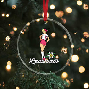 Retro Bavarian Pin Up Girl Lausmadl Crystal Glass Ornament Oktoberfest Edelweiss Flower TS02 Print Your Wear