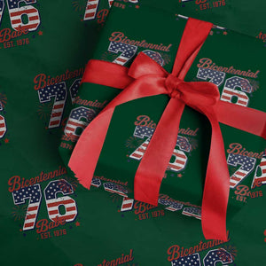 Retro Bicentennial Babe Est 1976 Wrapping Paper Roll 4th of July 50th Birthday Gift TS02 Green Print Your Wear