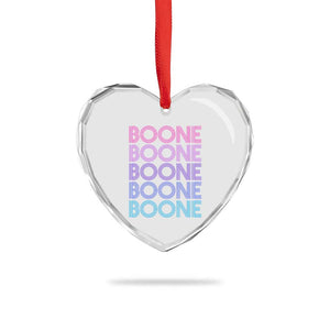 Retro Boone Name Lover Neon Gradient Typography Heart Crystal Glass Ornament