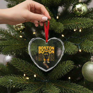 Retro Boston Ice Hockey Heart Crystal Glass Ornament Fear The Bear TS10 Print Your Wear