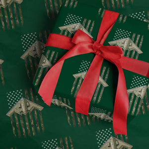 Retro Camo B2 Spirit Wrapping Paper Roll B-2 Bomber Stealth Aircraft Camouflage US Flag Patriotic TS10 Green Print Your Wear