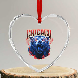 Retro Chicago Heart Crystal Glass Ornament Vintage Cub Bootleg Graphic Baseball Fans TS10 Transparent Glass 3'' Heart Print Your Wear
