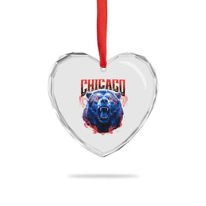 Retro Chicago Heart Crystal Glass Ornament Vintage Cub Bootleg Graphic Baseball Fans TS10 Print Your Wear