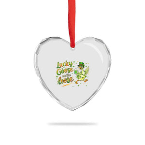 Retro Clover Duck Heart Crystal Glass Ornament Lucky Goose On The Loose TS12 Print Your Wear