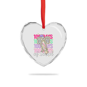Retro Coquette 100 Days Of School Heart Crystal Glass Ornament for Schoolgirls Teacher TS02 Print Your Wear