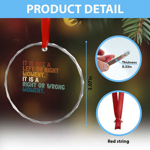 Retro Cory Booker Quotes Crystal Glass Ornament This is a Right or Wrong Moment Subtle FDT TS10 Print Your Wear