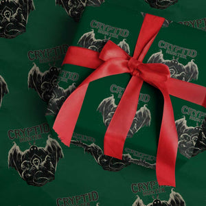 Retro Cryptid Hunter Wrapping Paper Roll Mothman Bigfoot Loch Ness Monster Cryptids TS10 Green Print Your Wear