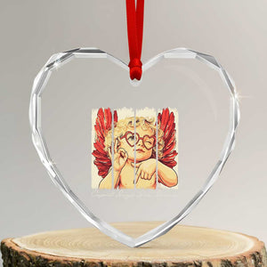 Retro Cupid Says Six Seven Heart Crystal Glass Ornament 67 Valentines Day TS12 Transparent Glass 3'' Heart Print Your Wear