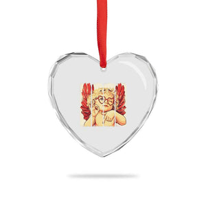 Retro Cupid Says Six Seven Heart Crystal Glass Ornament 67 Valentines Day TS12 Print Your Wear