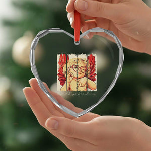 Retro Cupid Says Six Seven Heart Crystal Glass Ornament 67 Valentines Day TS12 Print Your Wear