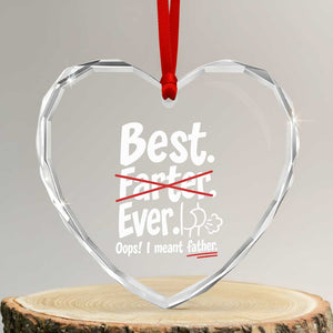 Retro Dad Worlds Best Farter I Mean Father Heart Crystal Glass Ornament Funny Gag Gift Birthday Husband Dad Fathers Day