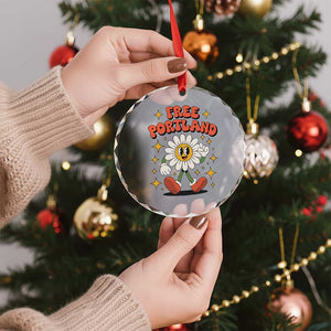 Retro Daisy Free Portland Crystal Glass Ornament Oregon Freedom Fighter Flower Groovy Graphic TS02 Print Your Wear