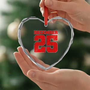 Retro December 25 Christmas Heart Crystal Glass Ornament Vintage Holiday TS10 Print Your Wear