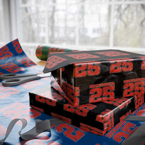 Retro December 25 Christmas Wrapping Paper Roll Vintage Holiday TS10 Black Print Your Wear