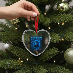 Retro Detroit Football Heart Crystal Glass Ornament Love Lions Bootleg Vintage Rap Tee TS10 Print Your Wear