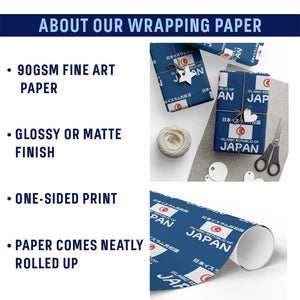 Retro Distressed Islamic Republic of Japan Flag with Kanji Wrapping Paper Roll Vintage Crescent Moon and Star Funny Alternate History