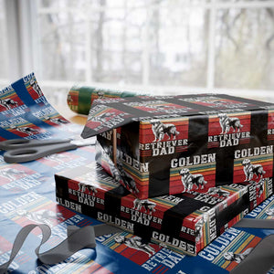 Retro Dog Golden Dad Wrapping Paper Roll Fathers Day Gift for Dog Lovers Golden Retriever Dad TS10 Black Print Your Wear