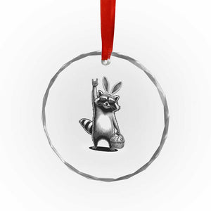 Retro Easter Raccoon Bunny Rock Hand Trash Panda Crystal Glass Ornament TS11 Print Your Wear