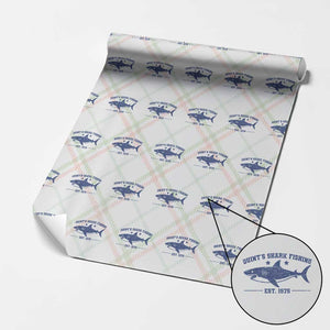 Retro Fisher Birthday Wrapping Paper Roll Vintage Quints Shark Fishing 1975 TS10 Christmas Plaid Print Your Wear