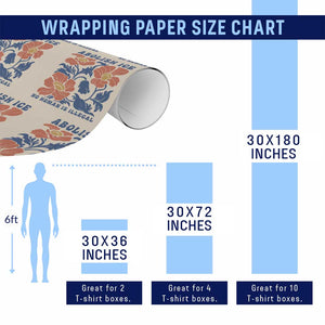 Retro Floral Protest Abolish Ice Wrapping Paper Roll No Human is Illegal Peaceful Pro-Immigrant TS02 Print Your Wear