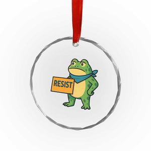 Retro Frog Resist Crystal Glass Ornament Free Portland Oregon Funny Cartoon Graphic TS02 Print Your Wear