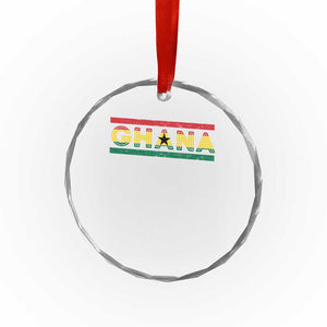 Retro Ghana Flag Crystal Glass Ornament Vintage Ghanaian Pride Ghanese Roots Heritage Graphic TS10 Print Your Wear