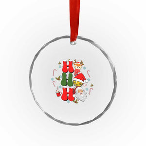 Retro Groovy Christmas Ho Ho Ho Reindeer Disco Ball Santa Xmas Crystal Glass Ornament TS02 Print Your Wear