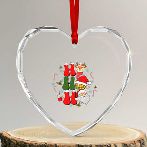 Retro Groovy Christmas Ho Ho Ho Reindeer Disco Ball Santa Xmas Heart Crystal Glass Ornament TS02 Transparent Glass 3'' Heart Print Your Wear