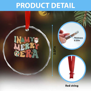 Retro Groovy Xmas Crystal Glass Ornament In My Merry Era Santa Disco Ball TS09 Print Your Wear