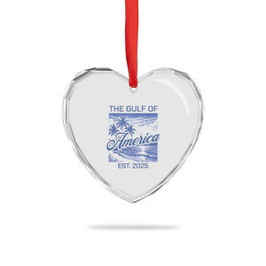 Retro Gulf Of USA Heart Crystal Glass Ornament America Est 2025 American Flag TS02 Print Your Wear