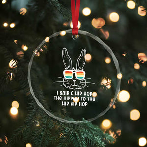 Retro Hip Hop Easter Bunny Crystal Glass Ornament Funny Hippity Cool Rabbit Lovers Toddler TS10 Print Your Wear