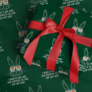 Retro Hip Hop Easter Bunny Wrapping Paper Roll Funny Hippity Cool Rabbit Lovers Toddler TS10 Green Print Your Wear