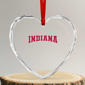 Retro Indiana Heart Crystal Glass Ornament Vintage Athletic Sports Style 80s 90s Red Design TS10 Transparent Glass 3'' Heart Print Your Wear
