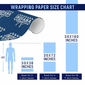 Retro Indiana Wrapping Paper Roll Coquette Bow Checkered Women Girls Kids TS10 Print Your Wear