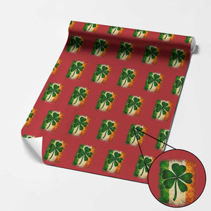 Retro Ireland Shamrock Irish Flag St Patricks Day Wrapping Paper Roll TS14 Red Print Your Wear