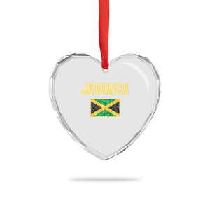 Retro Jamaica Heart Crystal Glass Ornament Tropical Jamaican Flag TS02 Print Your Wear