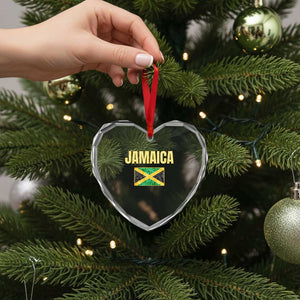 Retro Jamaica Heart Crystal Glass Ornament Tropical Jamaican Flag TS02 Print Your Wear