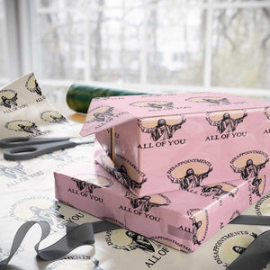 Retro Jesus Meme Wrapping Paper Roll Disappointments All Of You TS10 Light Pink Print Your Wear