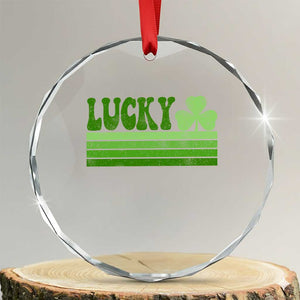 Retro Lucky Crystal Glass Ornament St Patricks Day Irish Shamrock TS10 Transparent Glass 3'' Circle Print Your Wear