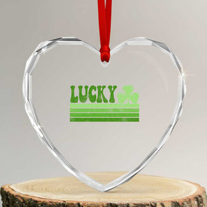 Retro Lucky Heart Crystal Glass Ornament St Patricks Day Irish Shamrock TS10 Transparent Glass 3'' Heart Print Your Wear
