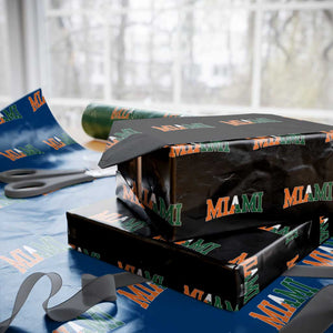 Retro Miami Wrapping Paper Roll Florida FL Vintage Classic Athletic Sports TS10 Black Print Your Wear