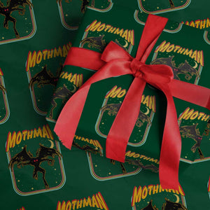 Retro Mothman Wrapping Paper Roll Vintage Comicbook Style Cryptid Lore Cryptozoology TS10 Green Print Your Wear