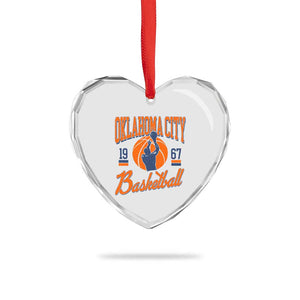 Retro Oklahoma City Basketball Heart Crystal Glass Ornament Vintage OKC Since 1967 Hoops Lover Sports Fan TS02 Print Your Wear