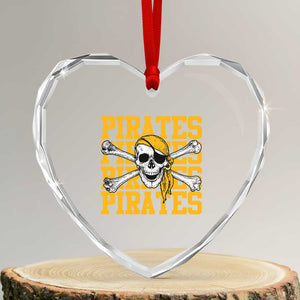 Retro Pirates Heart Crystal Glass Ornament Vintage Retro Skull Crossbones Baseball Fans TS10 Transparent Glass 3'' Heart Print Your Wear